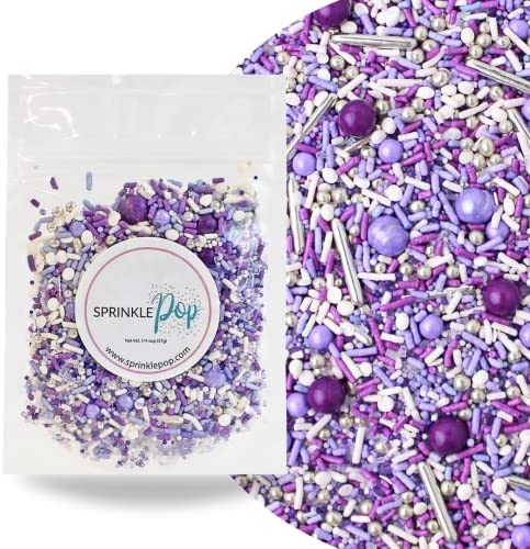 Perfectly Purple| Valentine’s Day Princess Bridal Shower Wedding Colorful Candy Sprinkles Mix for Baking Edible Cake Decorations Cupcake Toppers Cookie Decorating Ice Cream Toppings, 2OZ(Sample Size)