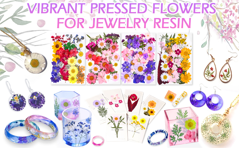 VIBRANT PRESSED FLOWERS FOR JEWELRY RESIN