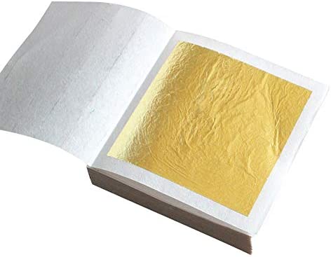 Edible Gold Leaf Sheets 30 Sheet Gold Leaf for Cake Chocolates Decorating, Bakery Pastry Cooking, Makeup Health & Spa,Gilding Crafting,Gilding Dessert Decoration, DIY Arts Project, 4.33 x 4.33cm (Gold-30)